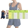 thumbnail image 3 of Riforla Short Rompers for Women Summer Casual Button Rompers Overalls Jumpsuit Shorts Button Rompers Jumpsuits for Women Beige L, 3 of 5