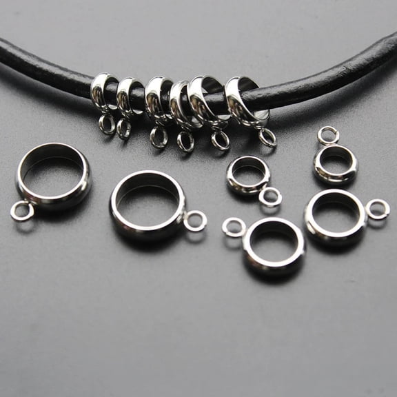 20Pcs Stainless Steel Metal Big Hole Pendant Connectors Bails Beads Clasps/Pendants Clip Pinch For DIY Necklace Jewelry Making