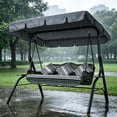 thumbnail image 3 of Outdor Outdoor Porch Swing Cover With Adjustable Ceiling Outdoor Terrace Gliding Swing Without Heavy Bracket Suitable For Terrace Backyard Garden (Swing  Not Included), 3 of 3