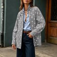 thumbnail image 6 of SBYOJLPB Women's Polka Dot Coat Stand Collar Zip Up Jacket with Pockets, 6 of 9
