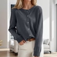 thumbnail image 5 of Wutalume Women's Solid Color Long Sleeve Mid Length Cardigan Top Jacket, Lightweight Open Front Layer, Versatile Cover Up for Indoor and Outdoor,Dark Gray 2XL, 5 of 7