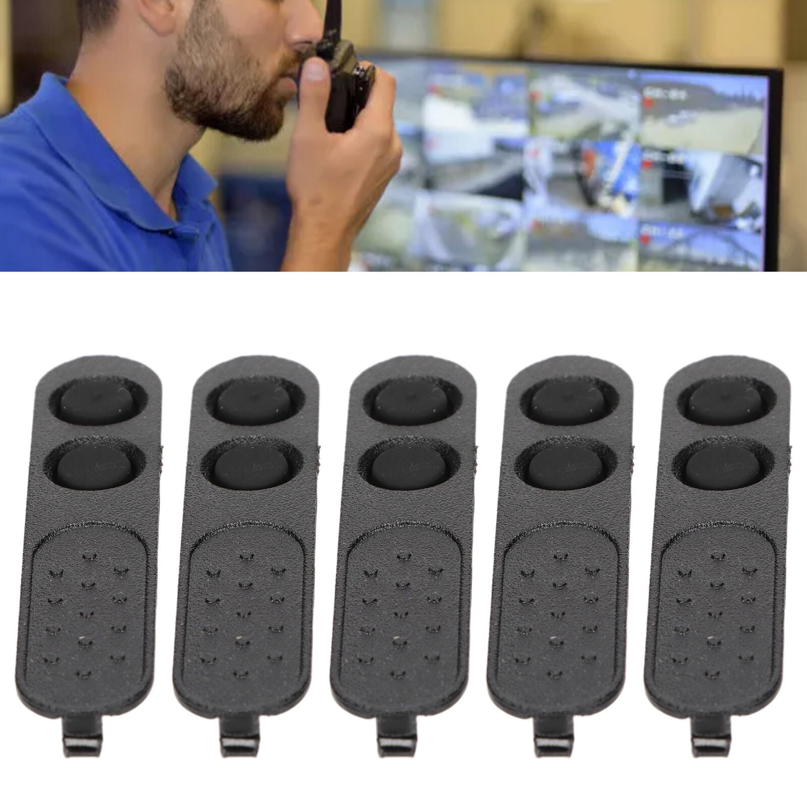 PTT Kit for Motorola Walkie Talkies Replacement PTT Button, Durable, Black Radio Talkies Accessory Button Cover