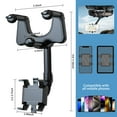 thumbnail image 2 of ASTRAEA 1 Pack Car Phone Holder, 360° Rotatable and Retractable Rear View Mirror Phone Holder for All Mobile Phones, Black, 2 of 7