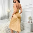thumbnail image 5 of Lmnyox Satin Nightgown for Women Spaghetti Strap Nightdress Soft Chemise Dress Backless Nightwear, 5 of 7