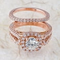 thumbnail image 2 of Silver & Stone Jewels 14K Rose Gold Finish Round Cut Cubic Zirconia Wedding Engagement Bridal Set, 2 of 4
