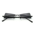 thumbnail image 1 of Womens Avant Garde Jewel Rhinestone Cross Bar Metal Rimless Rectangle Sunglasses All Black, 1 of 7