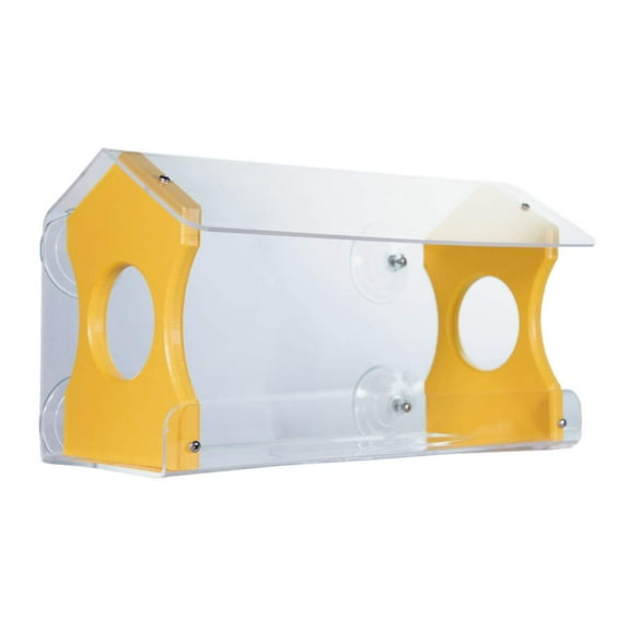 JCs Wildlife Diner 13 Window Bird Feeder with Suction Cups - Holds 4 Cups of Bird Seed (Yellow)