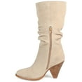 thumbnail image 2 of Journee Signature Womens Genuine Leather Syrinn Almond Toe Inside Zip Mid Calf Boots, 2 of 8