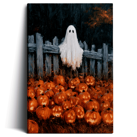 Topbout Art Rustic Country Vintage Halloween Pumpkin Canvas Wall Art Entryway Hallway Gallery Wrapped 12*8 inch