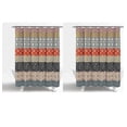 thumbnail image 1 of Boho Stripe Colorful Bold Design Shower Curtain, 72" x 72", Turquoise & Orange (2 Piece), 1 of 5