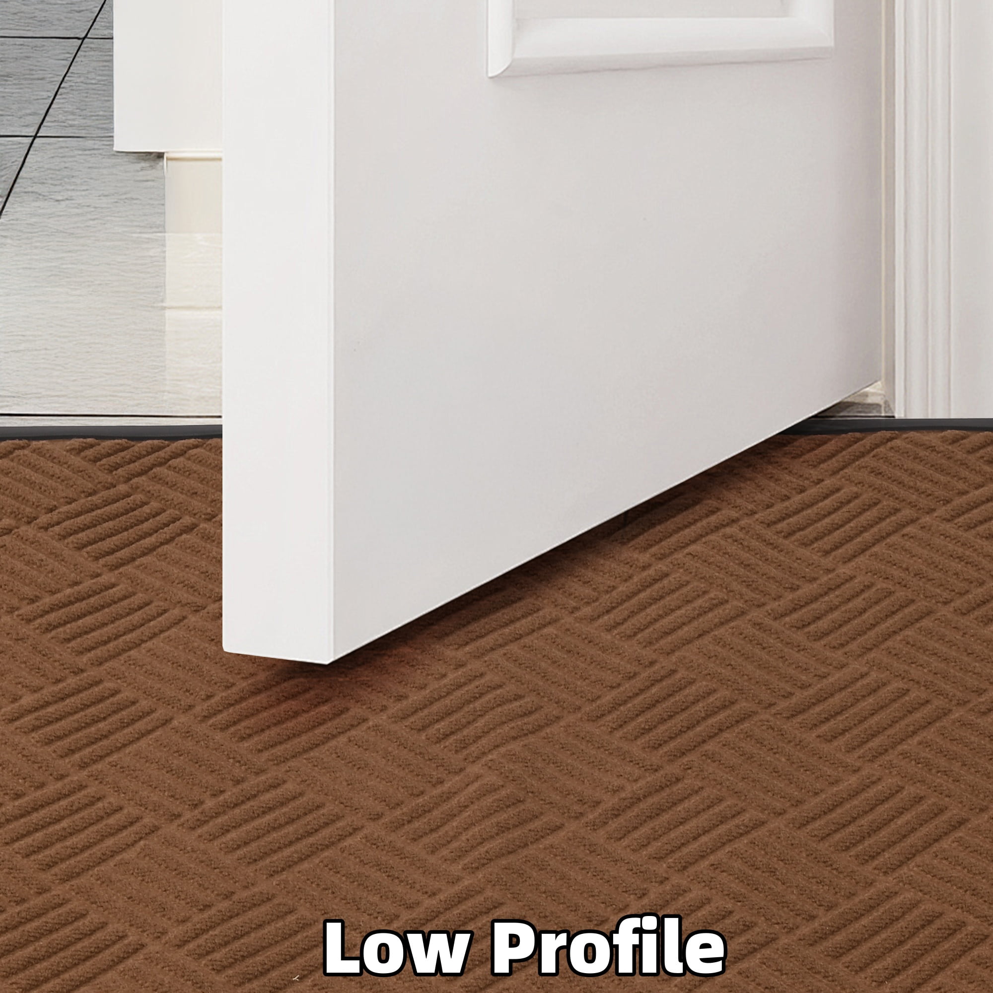 OVYEOFR 3' x 5' Entrance Mat, Large Outdoor Rubber Mat for Front Door, Entryway, Brown
