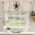 thumbnail image 2 of Texas Star Farmhouse Curtain Valances for Windows, Kitchen Valance Window Treatments Panel 2 Pack, Western Country Stars Retro Rod Pocket Short Curtains for Bathroom Bedroom 42 x 12 Inch, 2 of 8