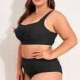 thumbnail image 4 of Zando PLus Size Bikini Sets for Women Tummy Control High Waisted Women's Bankini Swimsuits 2 Pieces Swimsuits for Big Busted Women with Ruched Black 2XL, 4 of 8