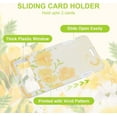 thumbnail image 6 of Flower Floral Sliding ID Badge Holder Plastic Card Case Holder Clear Window Detachable Vertical Protector for Women Nurse Teacher Student Key ID Office Worker Yellow DIY, 6 of 9