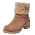 thumbnail image 5 of Bnwani Womens Boots,Winter Boots,Non-slip,Warm,Block,Round Toe,Brown,36(US:5.5), 5 of 5