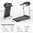 thumbnail image 4 of Aukfa Folding Treadmill for Home, Electric Running Walking Treadmill with Incline, 265 lbs Capacity, 7.5 MPH, Black, 4 of 8