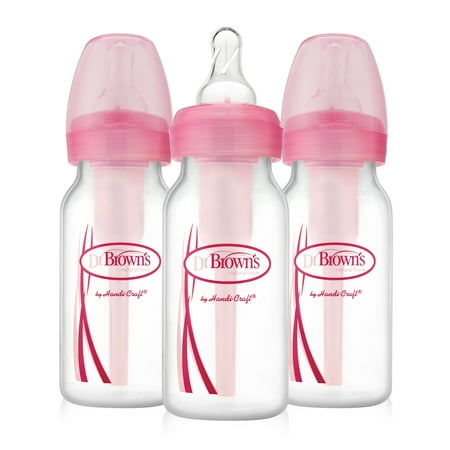 Dr. Brown's Options+ Baby Bottles, 4 Ounce, Pink Print, 3