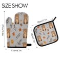 thumbnail image 2 of Yayeee Oven Mitts and Pot Holder Set of 4 Heat Resistant Kitchen Gloves Baking Hot Pad, Brown Cartoon Bears, 2 of 5