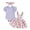 Purple, variant on Baby Girl Easter Outfit Bunny Ruffle Short Sleeve Shirt  one-piece  Suspender Skirt Overall Dress Newborn Easter Clothes Headband