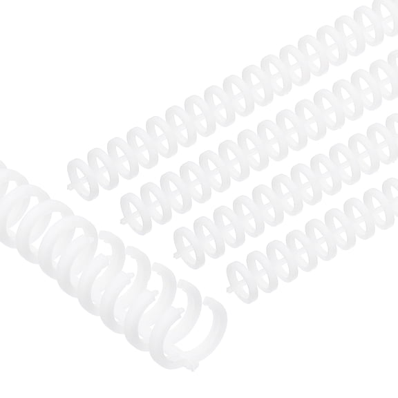 Uxcell 12mm(1/2") Plastic Spiral Binding Coils, 50 Pcs Binding Spirals 85 Sheet Capacity 3:1 Pitch Binding Spirals for Binding Paper Sheets, White