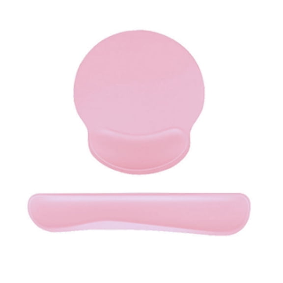 XIBUFE Ergonomic Mouse Pad with Wrist Rest, Soft Memory Foam and PU Leather Surface, Non-Slip Office Desk Mat for Computer, Gaming, Home Workstation, Pink