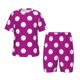 thumbnail image 1 of Balery Purlpe And White Polka Dot Conjunto de Pijama Infantil de Manga Corta con Estampado – Ropa de Dormir de Algodón Suave-Small, 1 of 6
