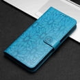 thumbnail image 6 of for Samsung Galaxy A05 Floral Embossed Wallet Case, Rugged PU Leather Phone Cover with 3 Card Slots & 1 Cash Pocket Wrist Strap Kickstand Shockproof Soft TPU Protective Girls Case, Lightblue, 6 of 7