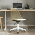thumbnail image 4 of Smilegend 360° Swivel Chair - Plastic, Armless, Wheels, for Home/Office, Amber Brown, 4 of 8