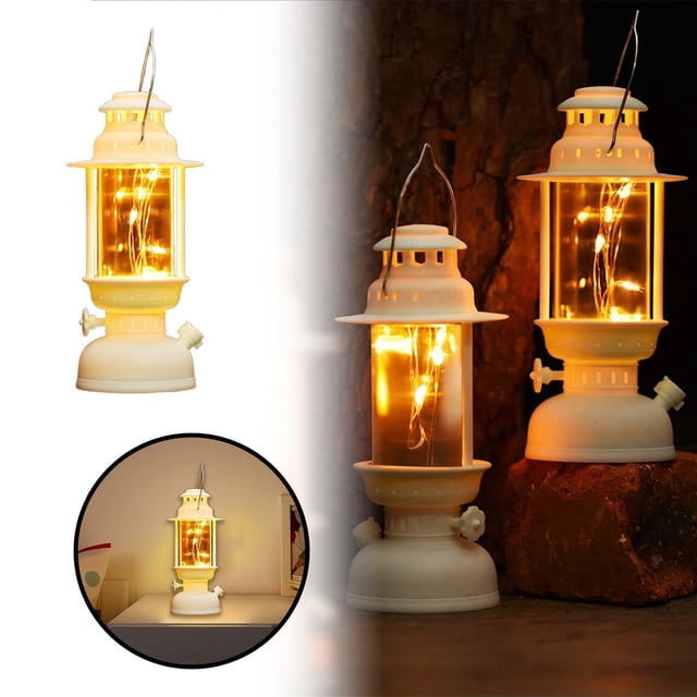 Mini Lamp Photo Props Small Nostalgic Light Battery Powered Old Fashioned Kerosene Lamp For Wall Night Light Star Projector Light Projector Clock for Bedroom Ceiling Tech Gadgets Toilet Seat Light