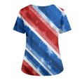 thumbnail image 4 of 250 Anniversary Scrub Tops for Women American Flag Print 4th Of July Patriotic Star Short Sleeve Tshirt V Neck Classic Fit Summer Nursing Uniforms with Pockets, #01 Blue, XL, 4 of 4
