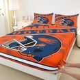 thumbnail image 3 of jejeloiu Football Game Full Size Sheets,Rugby Sport Helmet Bed Sheets For Ball Gamer 4-Piece, 3 of 7