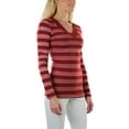 thumbnail image 5 of ToBeInStyle Women's Striped Classic Long Sleeve V-Neck Pullover Sweater - Small - Dark Rust, 5 of 5