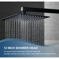 thumbnail image 3 of Wowow Single Handle 2-Spray Shower Faucet 1.8 GPM with 12 in. Square Shower Head and Adjustable Heads in Black, 3 of 5