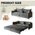 thumbnail image 3 of 81.9'' Pull Out Couch King, 3-in-1 Convertible Couches, Modern Sleeper Sofa Bed, Comfy Velvet Futon Sofa Bed, Cloud Loveseat, 3 Pillows, for Small Spaces, Living Room, Apartment, Dark Grey, 3 of 11