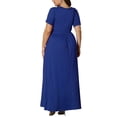 thumbnail image 5 of TARAINYA Women Plus Size Summer Short Sleeve Maxi Dress Casual Loose Long Dress with Pockets Round Neck Elastic Waist Solid Floral, 5 of 7