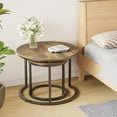 thumbnail image 7 of Smart FENDEE Nesting Coffee Table 23.6" Side Table with Adjustable Non-Slip Feet,Living Room,Gold, 7 of 7