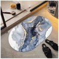 thumbnail image 1 of Alfombra de baño de 60 x 89 cm, de secado rápido y superabsorbente, con base de goma antideslizante, lavable y estética para el lavabo de la ducha y la entrada del baño (azul océano)., 1 of 4