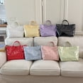 thumbnail image 4 of Women's PVC Tote Bag Stylish Floral Cutout Jelly Kraft Paper Beach Bag Large Carry All Travel Shopping Handbag Plastic Shoulder Bag, 4 of 6