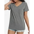 thumbnail image 5 of Womens T Shirts V-Neck Short Sleeve Summer Tops Casual Basic Tees Trendy, 5 of 5