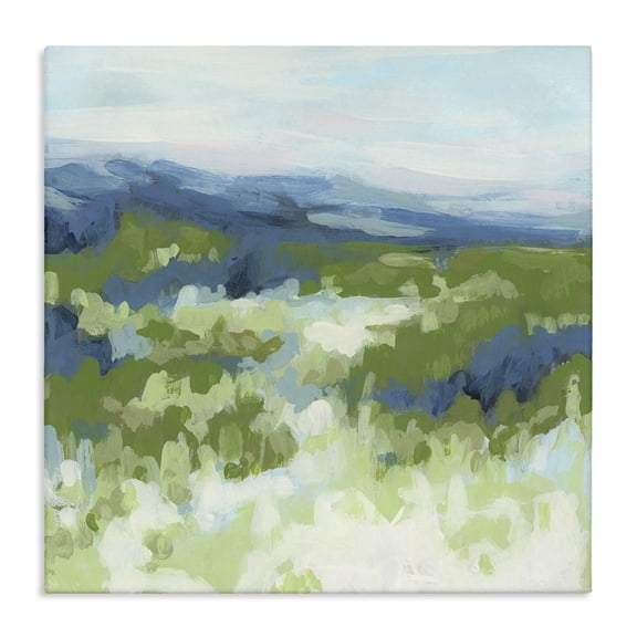 Stupell Industries Green Nature Abstraction Abstract Painting Wrapped Canvas Art Print Wall Art, 17 x 17