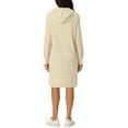 thumbnail image 3 of INSPIRE CHIC Womens' Casual Pullover Sweatshirt Long Sleeve Hoodie Midi Dress with Pockets L Apricot, 3 of 6