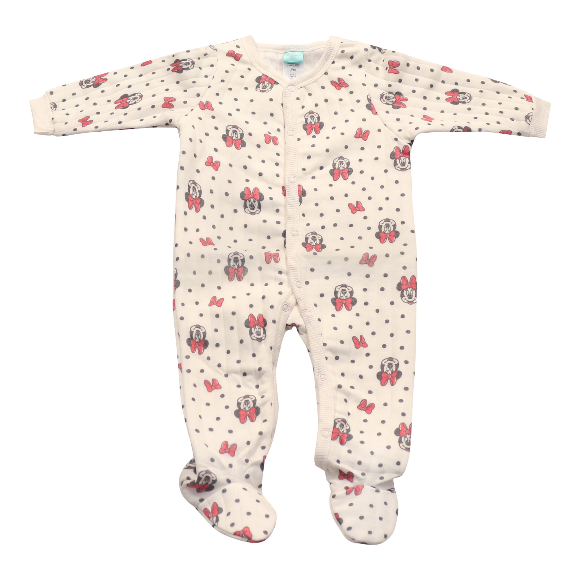 Disney Clothes Baby Girls 2-Pack Quilted Footie Coveralls - Minnie Mouse, Princess Cinderella and Tiana Bodysuits (0/3M-6/9M)