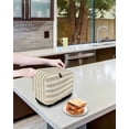 thumbnail image 3 of Cream Striped Toaster Cover 2 Slice, Small Kitchen Appliance Covers, Farmhouse Vintage Brown Stripes Toaster Oven Cover with Loop, Bread Machine Cover Polyester Dust Cover Protection, 3 of 4