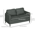 thumbnail image 3 of HOMCOM 53" Loveseat Sofa for Bedroom Modern 2 Seater Couch with Steel Legs, 3 of 10