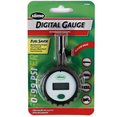 Slime Digital Gauge with Rugged Housing (0-99 psi) - (Best Digital Tire Pressure Gauge)