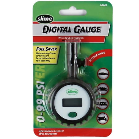 Metal Tire Gauge - Slime Digital Gauge with Rugged Housing (0-99 psi) - 20463