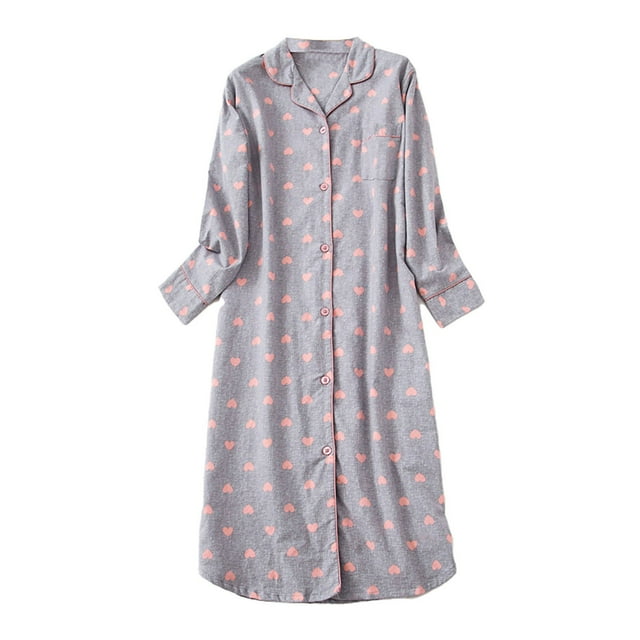 Pyjama Surdimensionné en Coton pour Femmes pour l'Automne et l'Hiver et Tenue d'Intérieur