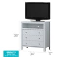 thumbnail image 2 of Glory Furniture Burlington 3 Drawer TV Stand in White, 2 of 2