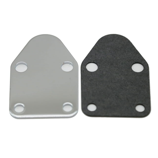 Mitasq Kauklibna Placa De Bomba De Combustible Cromada, Bloque De Bomba De Combustible Con Junta Para Motor Sbc 283 327 305 350 383 400 Sb