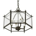 thumbnail image 2 of Livingston 4 - Light English Bronze And Antique Brass Brass Traditional Incandescent Steel Pendant Light, 2 of 13